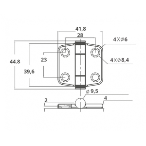 Cerniera inox 316 con copertura - Ricambi Nautici Boranautica