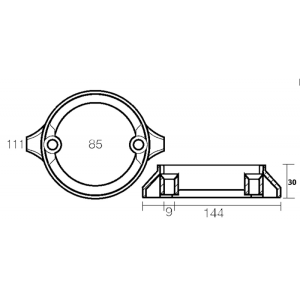 Collare duo prop 290h mm.30zinco - Ricambi Nautici Boranautica