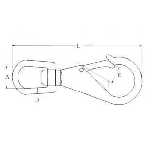 Moschettone inox mm.85 - Ricambi Nautici Boranautica