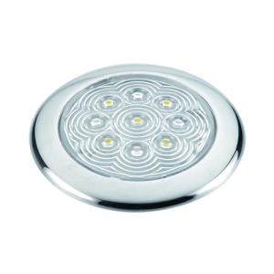 PLAFONIERA INOX A 5 LED Ø MM.94x11h - Ricambi Nautici Boranautica