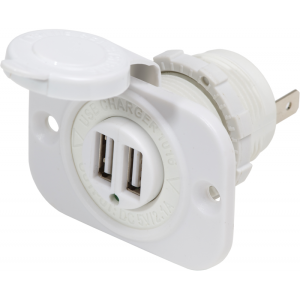 Doppia presa usb 12v. bianca - Ricambi Nautici Boranautica