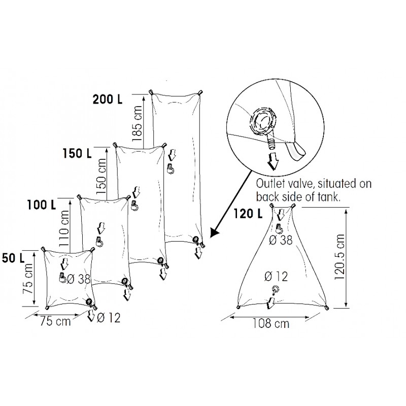 Serbatoio acqua flessibile lt.50 - Ricambi Nautici Boranautica