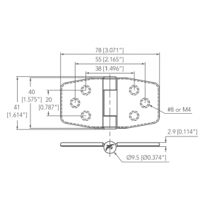 Cerniera inox 316 con copertura frizionata